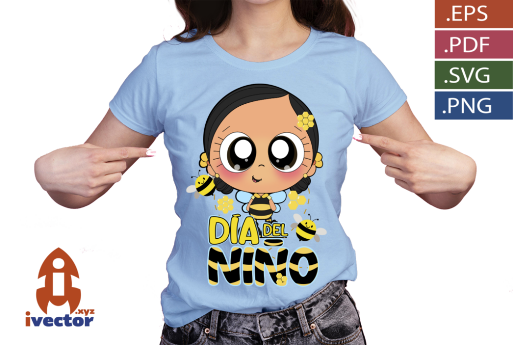 ABEJITA-NINA-DIA-DEL-NINO-VECTOR-EDITABLE_P1 ABEJITA NIÑA DIA DEL NIÑO VECTOR EDITABLE