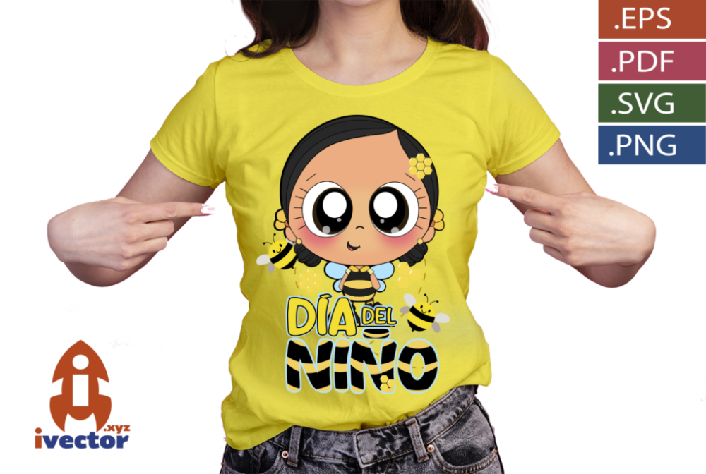ABEJITA-NINA-DIA-DEL-NINO-VECTOR-EDITABLE_P2 ABEJITA NIÑA DIA DEL NIÑO VECTOR EDITABLE