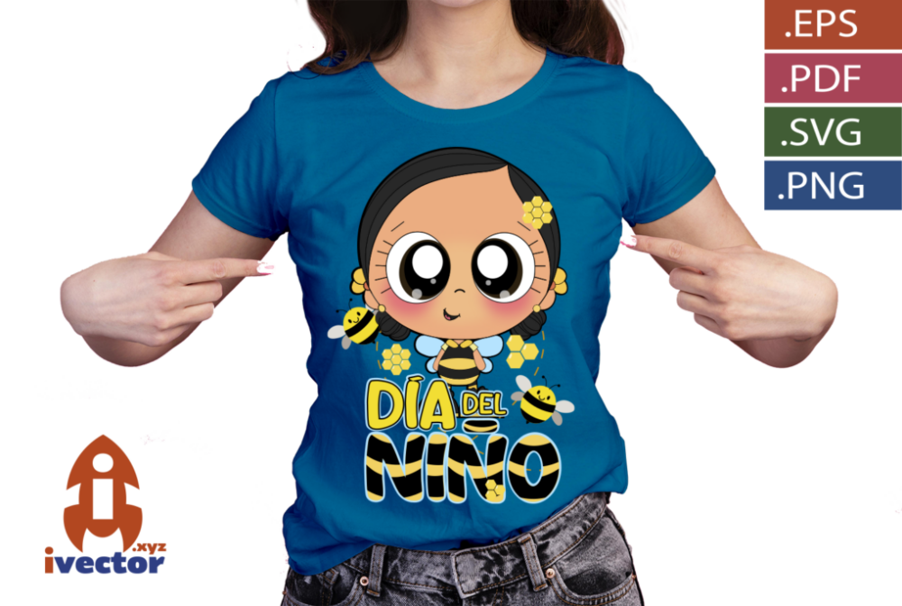 ABEJITA-NINA-DIA-DEL-NINO-VECTOR-EDITABLE_P4 ABEJITA NIÑA DIA DEL NIÑO VECTOR EDITABLE