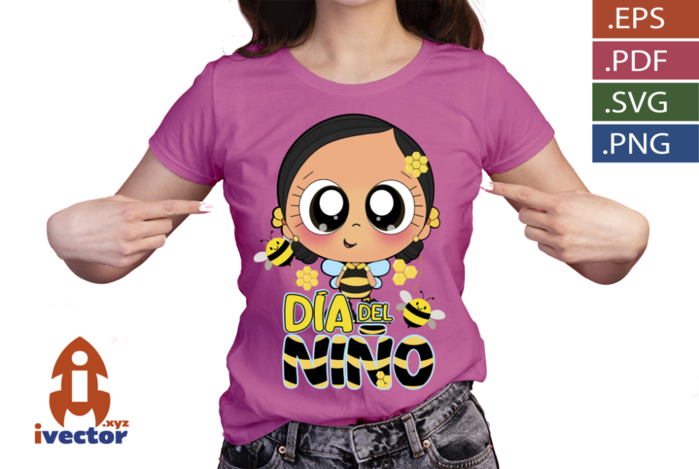 ABEJITA-NINA-DIA-DEL-NINO-VECTOR-EDITABLE_P5 ABEJITA NIÑA DIA DEL NIÑO VECTOR EDITABLE