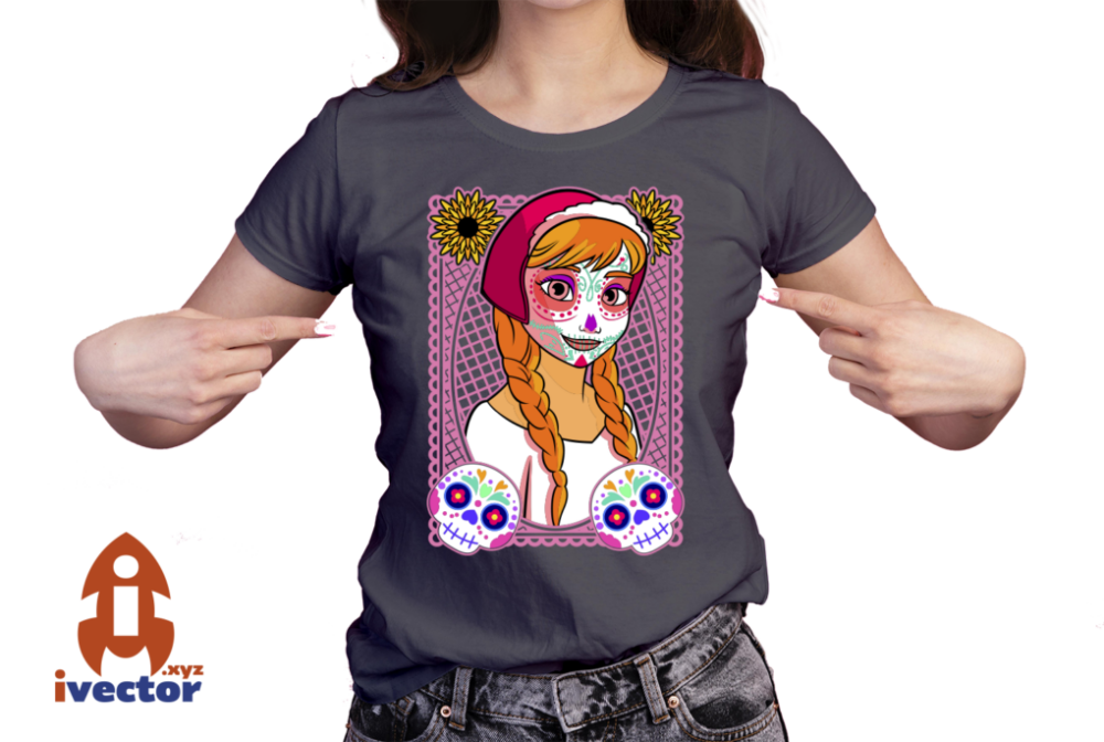 ANNA-PRINCESA-DISNEY-CALAVERA-PAPEL-PICADO-EPS-PDF-EDITABLE-01-PLAYERA4 ANNA PRINCESA DISNEY CALAVERA PAPEL PICADO EPS PDF EDITABLE