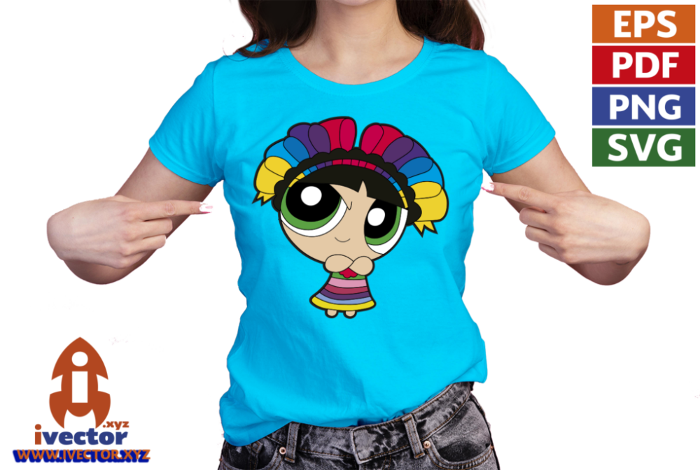 BELLOTA-CHICAS-SUPER-PODEROSAS-MUNECA-MEXICANA-VECTOR-EDITABLE-EPS-PDF-01-PLAYERA1 MUÑECA MEXICANA VECTOR EDITABLE EPS PDF