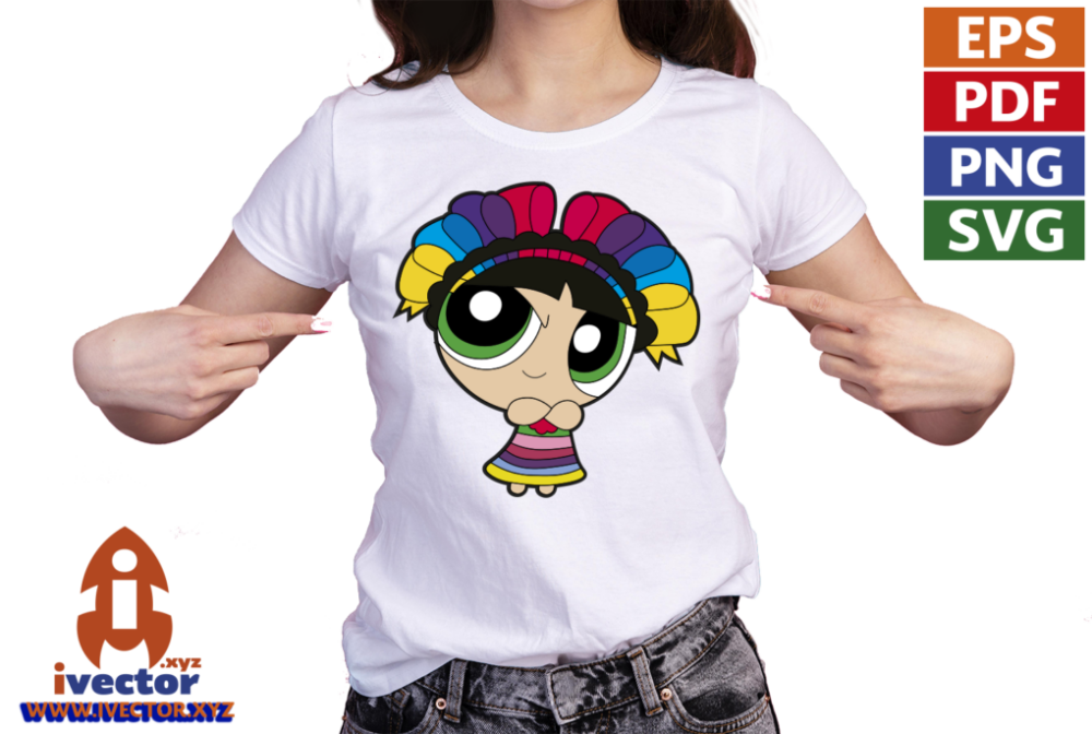 BELLOTA-CHICAS-SUPER-PODEROSAS-MUNECA-MEXICANA-VECTOR-EDITABLE-EPS-PDF-01-PLAYERA2 MUÑECA MEXICANA VECTOR EDITABLE EPS PDF