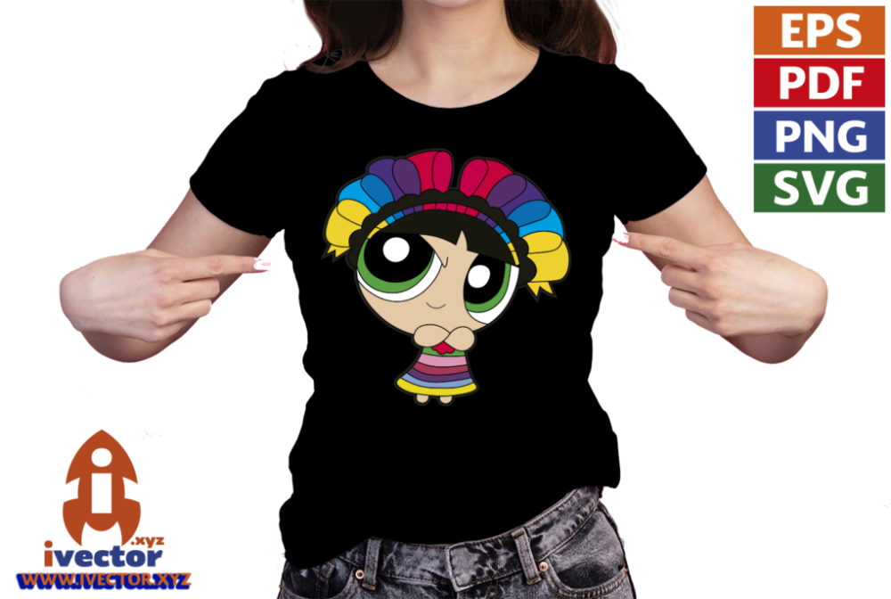BELLOTA-CHICAS-SUPER-PODEROSAS-MUNECA-MEXICANA-VECTOR-EDITABLE-EPS-PDF-01-PLAYERA3 MUÑECA MEXICANA VECTOR EDITABLE EPS PDF