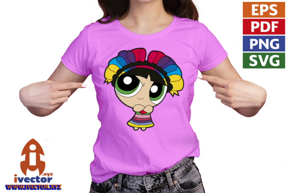 BELLOTA-CHICAS-SUPER-PODEROSAS-MUNECA-MEXICANA-VECTOR-EDITABLE-EPS-PDF-01-PLAYERA4 MUÑECA MEXICANA VECTOR EDITABLE EPS PDF