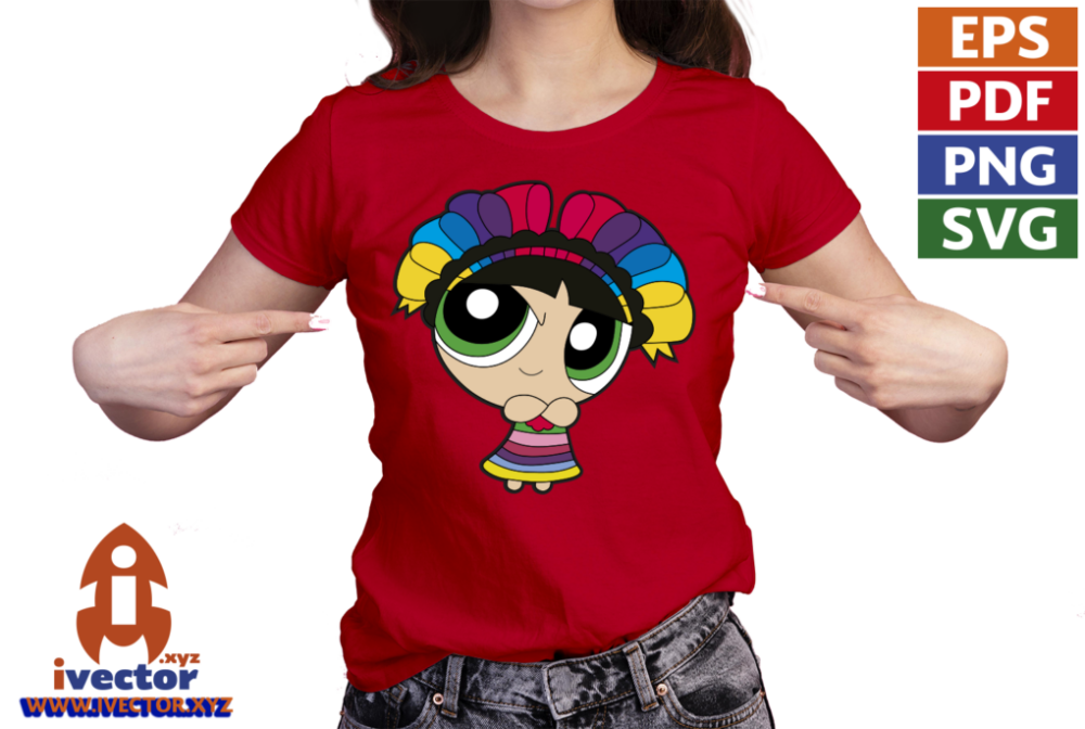 BELLOTA-CHICAS-SUPER-PODEROSAS-MUNECA-MEXICANA-VECTOR-EDITABLE-EPS-PDF-01-PLAYERA7 MUÑECA MEXICANA VECTOR EDITABLE EPS PDF