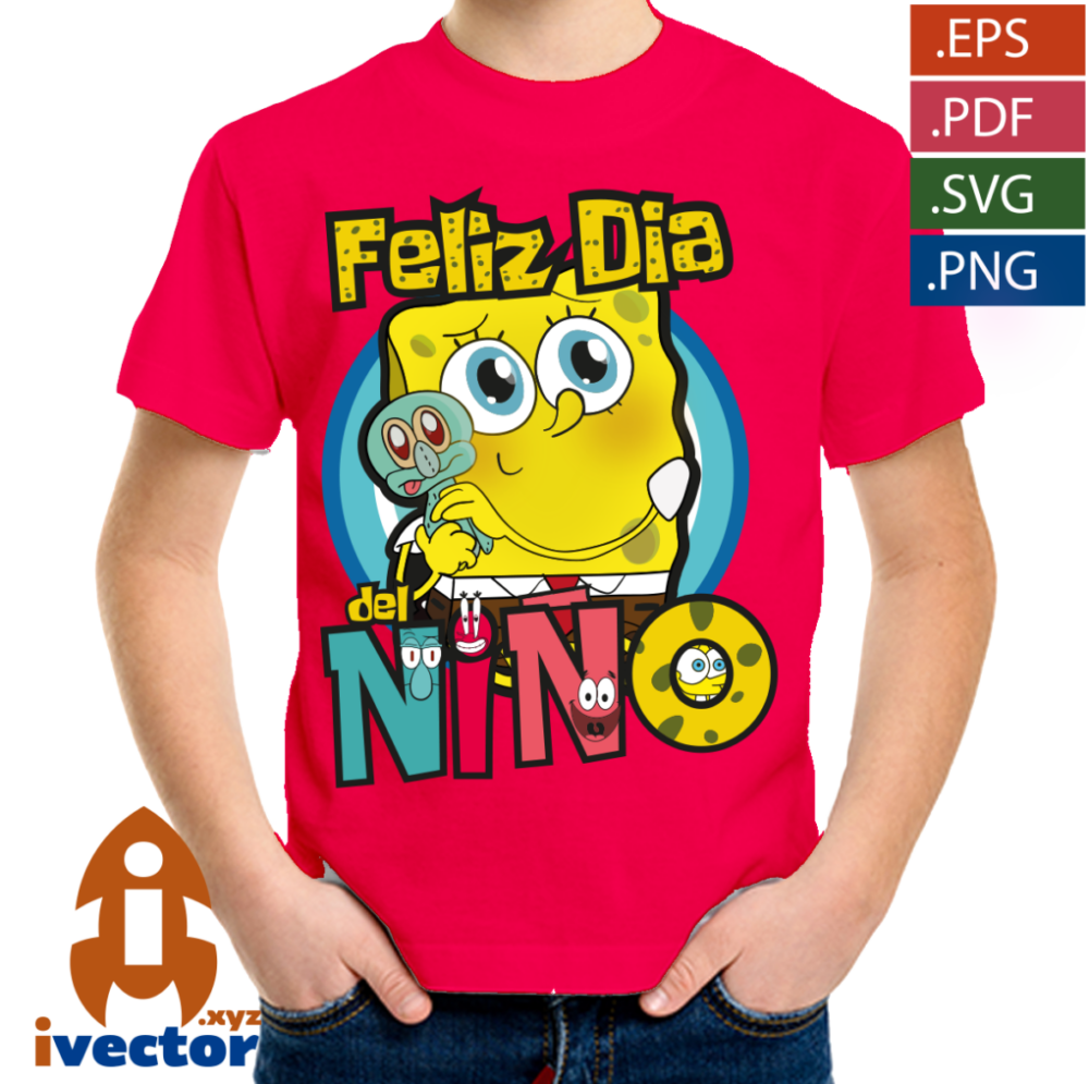 BOB-ESPONJA-DIA-DEL-NINO-VECTOR-EDITABLE-P1 BOB ESPONJA DIA DEL NIÑO VECTOR EDITABLE