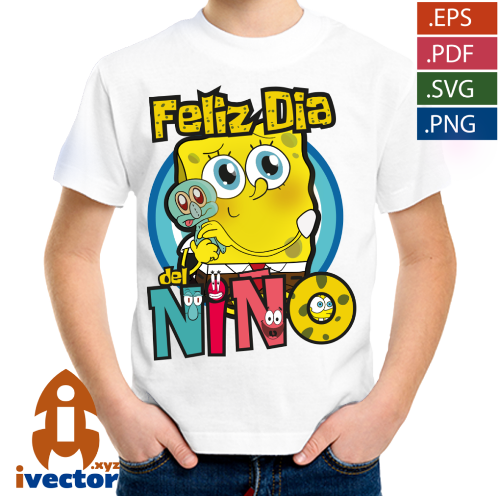 BOB-ESPONJA-DIA-DEL-NINO-VECTOR-EDITABLE-P4 BOB ESPONJA DIA DEL NIÑO VECTOR EDITABLE