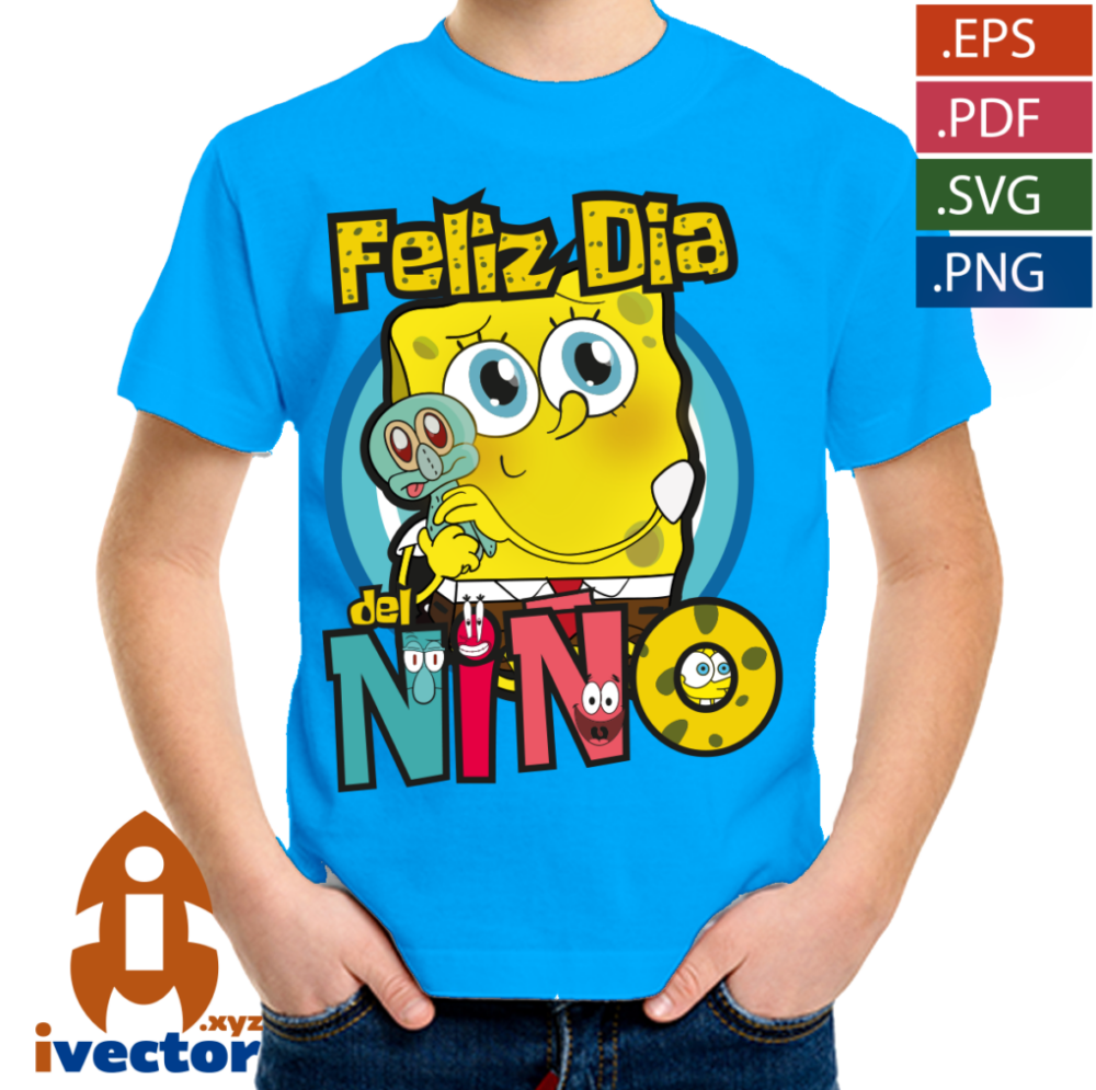 BOB-ESPONJA-DIA-DEL-NINO-VECTOR-EDITABLE-P5 BOB ESPONJA DIA DEL NIÑO VECTOR EDITABLE