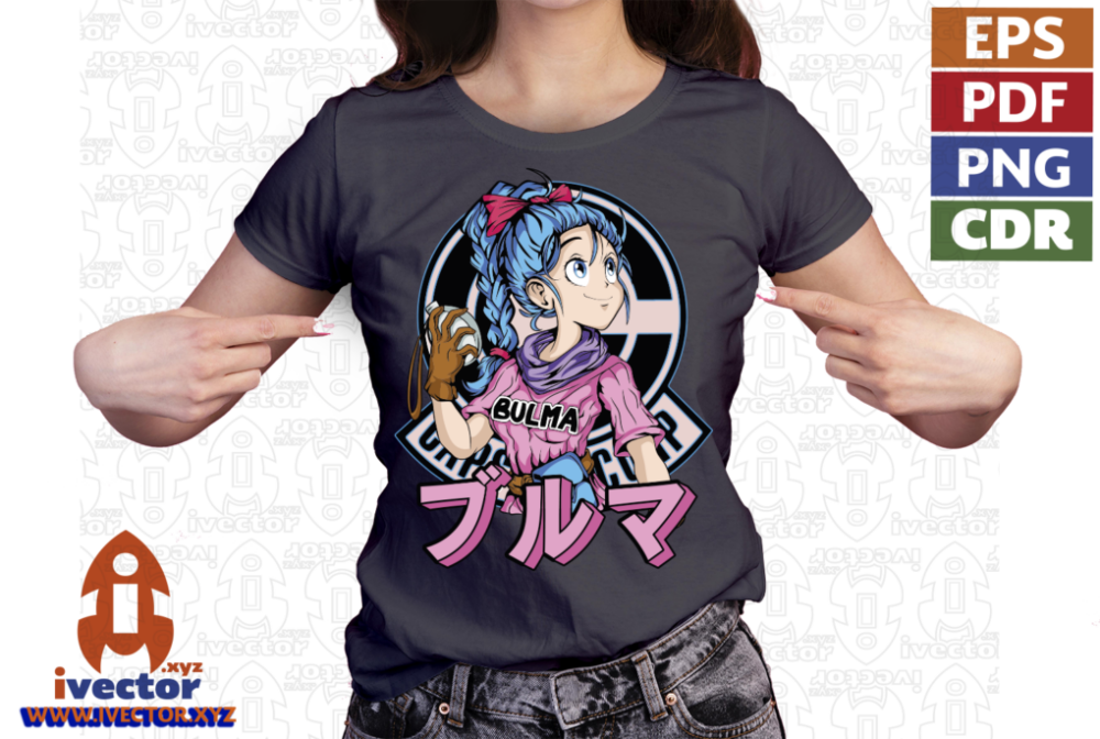 BULMA-DRAGON-BALL-VECTOR-EDITABLE-EPS-PDF-01-P3 BULMA DRAGON BALL VECTOR EDITABLE EPS PDF