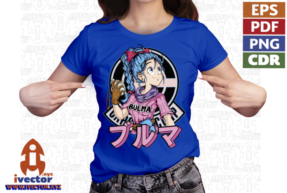 BULMA-DRAGON-BALL-VECTOR-EDITABLE-EPS-PDF-01-P4 BULMA DRAGON BALL VECTOR EDITABLE EPS PDF