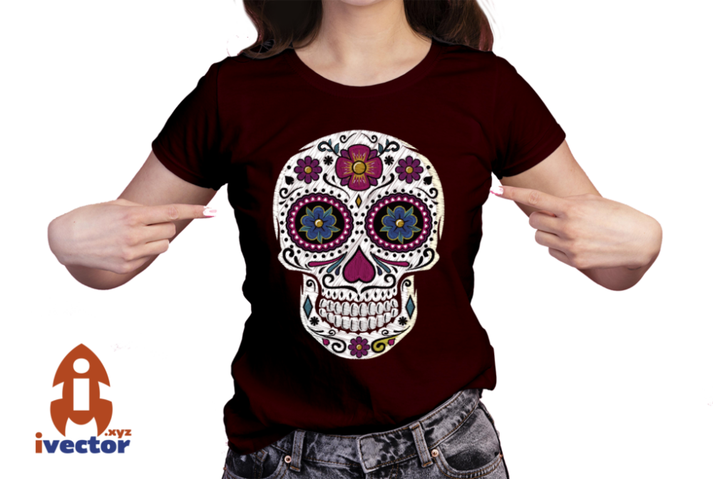 CALAVERA-CATRINA-FLORES-ESTILO-BORDADO-EPS-PDF-EDITABLE-01-PLAYERA1 CALAVERA CATRINA FLORES ESTILO BORDADO EPS PDF EDITABLE