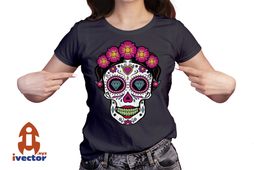 CALAVERA-CATRINA-FRIDAH-FLORES-ESTILO-BORDADO-EPS-PDF-EDITABLE-01-PLAYERA3 CALAVERA CATRINA FRIDAH FLORES ESTILO BORDADO EPS PDF EDITABLE
