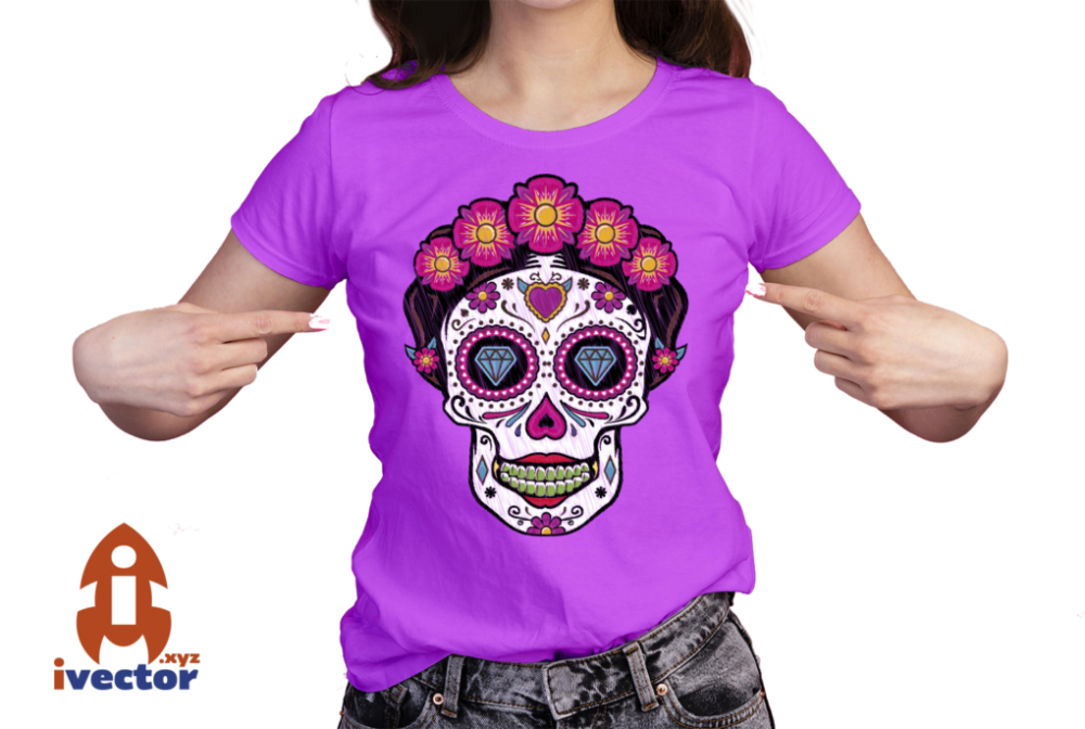 CALAVERA-CATRINA-FRIDAH-FLORES-ESTILO-BORDADO-EPS-PDF-EDITABLE-01-PLAYERA4 CALAVERA CATRINA FRIDAH FLORES ESTILO BORDADO EPS PDF EDITABLE