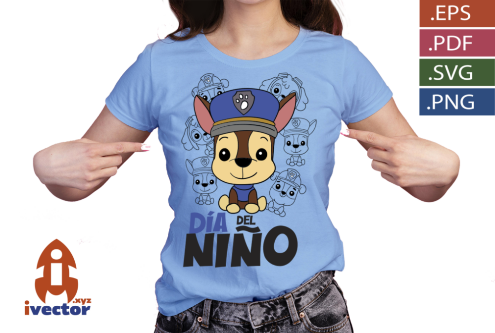 CHASE-PAW-PATROL-DIA-DEL-NINO-VECTOR1-P2 CHASE PAW PATROL DIA DEL NIÑO VECTOR