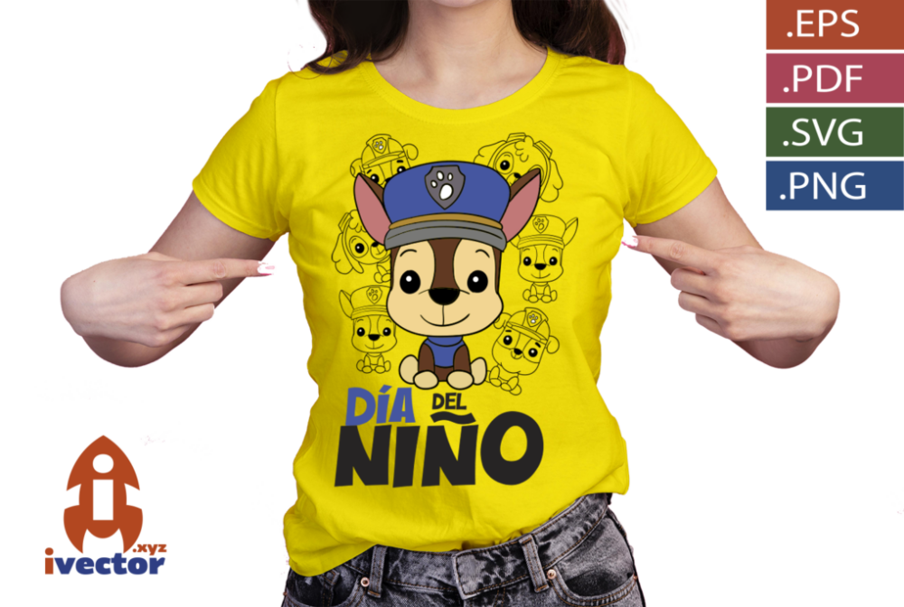 CHASE-PAW-PATROL-DIA-DEL-NINO-VECTOR1-P3 CHASE PAW PATROL DIA DEL NIÑO VECTOR