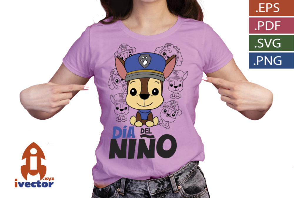 CHASE-PAW-PATROL-DIA-DEL-NINO-VECTOR1-P4 CHASE PAW PATROL DIA DEL NIÑO VECTOR