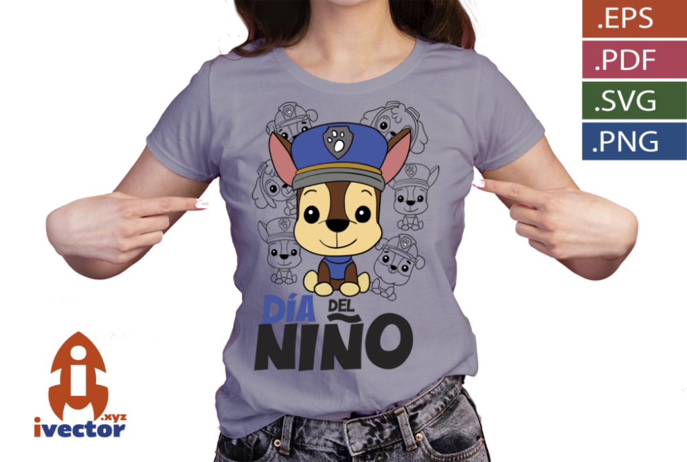 CHASE-PAW-PATROL-DIA-DEL-NINO-VECTOR1-P5 CHASE PAW PATROL DIA DEL NIÑO VECTOR