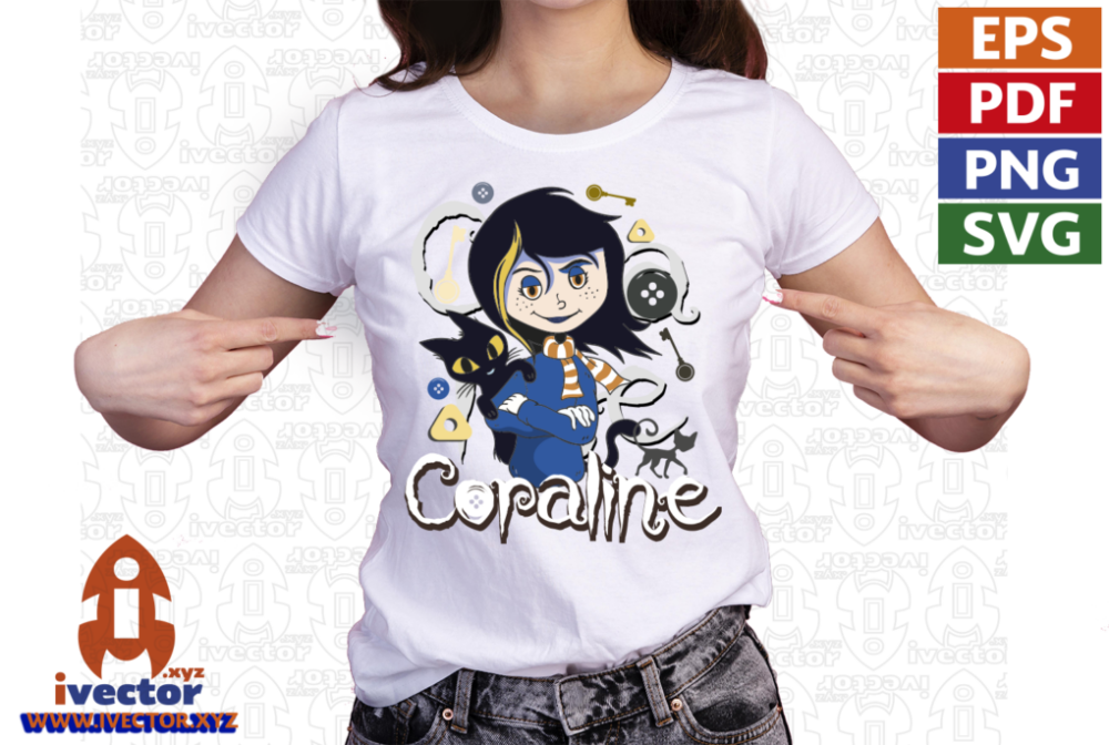 CORALINE-CAT-VECTOR-EDITABLE-EPS-PDF-01-P4 CORALINE CAT VECTOR EDITABLE EPS PDF