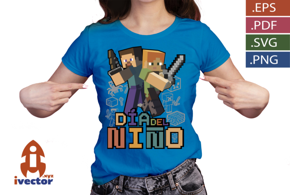DIA-DEL-NINO-MINECRAFT-PERSONAJE-VECTOR-EDITABLE_P1 DIA DEL NIÑO MINECRAFT PERSONAJE VECTOR EDITABLE