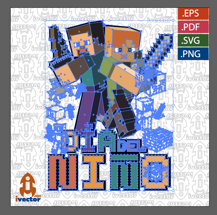 DIA-DEL-NINO-MINECRAFT-PERSONAJE-VECTOR-EDITABLE_P2 DIA DEL NIÑO MINECRAFT PERSONAJE VECTOR EDITABLE