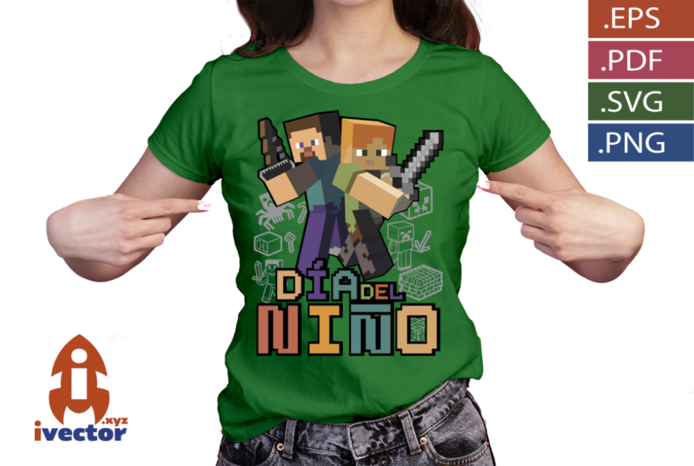 DIA-DEL-NINO-MINECRAFT-PERSONAJE-VECTOR-EDITABLE_P5 DIA DEL NIÑO MINECRAFT PERSONAJE VECTOR EDITABLE