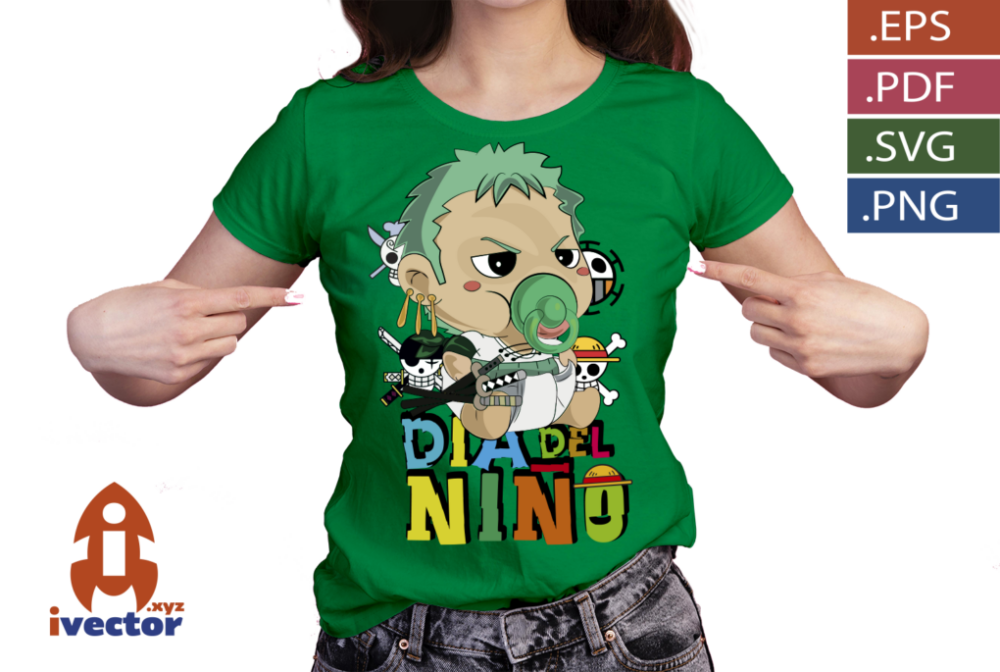 DIA-DEL-NINO-ONE-PIECE-ZORO-BEBE-VECTOR-EDITABLE_P2 DIA DEL NIÑO ONE PIECE ZORO BEBÉ VECTOR EDITABLE