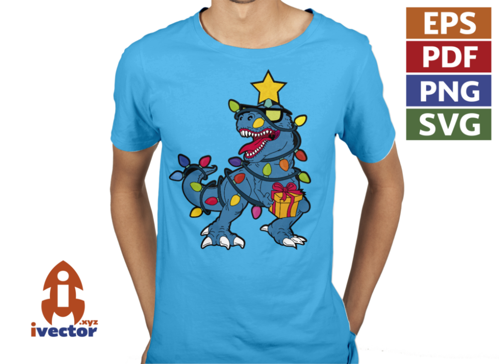 DINO-REX-NAVIDENO-ESTRELLA-VECTOR-EDITABLE-EPS-PDF-PLAYERA1 DINO REX NAVIDEÑO ESTRELLA VECTOR EDITABLE EPS PDF