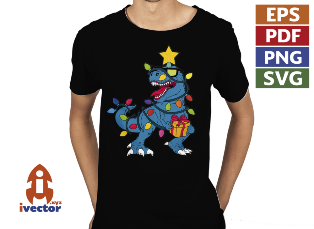 DINO-REX-NAVIDENO-ESTRELLA-VECTOR-EDITABLE-EPS-PDF-PLAYERA3 DINO REX NAVIDEÑO ESTRELLA VECTOR EDITABLE EPS PDF