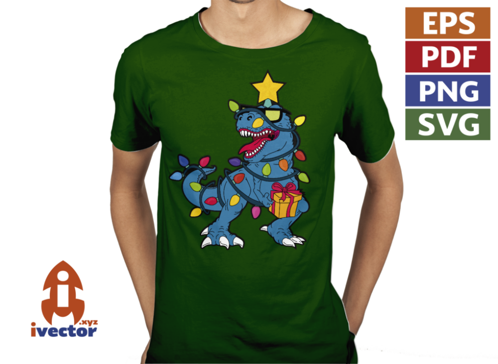 DINO-REX-NAVIDENO-ESTRELLA-VECTOR-EDITABLE-EPS-PDF-PLAYERA4 DINO REX NAVIDEÑO ESTRELLA VECTOR EDITABLE EPS PDF