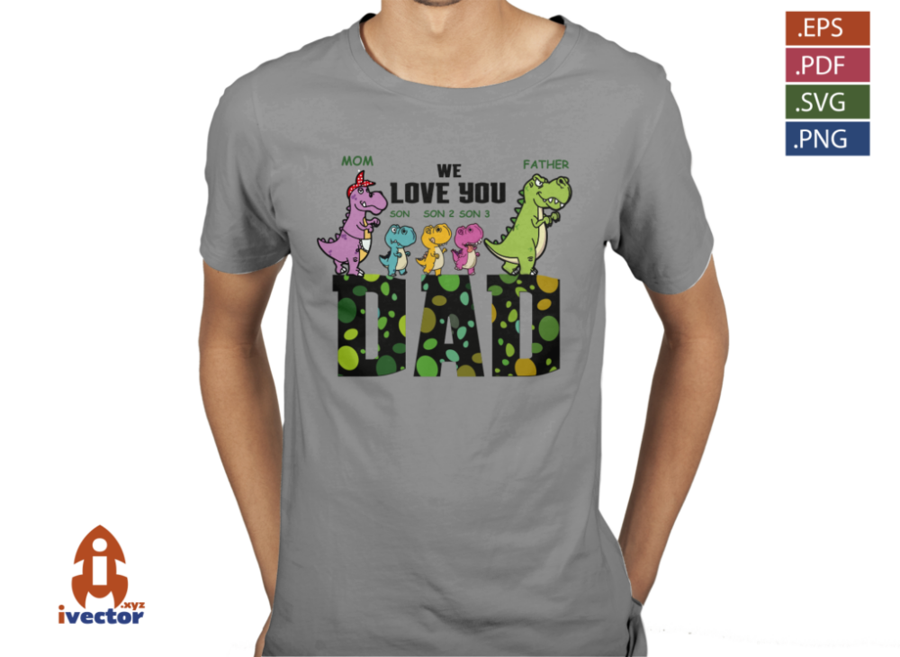 DINOSAURIOS-FAMILIA-DIA-DEL-PADRE-VECTOR-EPS-SVG-PDF-EDITABLE-COLORES-PLAYERA3 VECTOR DINOSAURIOS FAMILIA DIA DEL PADRE