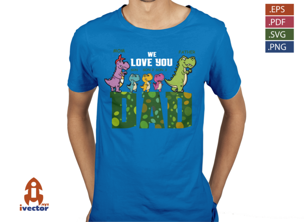 DINOSAURIOS-FAMILIA-DIA-DEL-PADRE-VECTOR-EPS-SVG-PDF-EDITABLE-COLORES-PLAYERA7 VECTOR DINOSAURIOS FAMILIA DIA DEL PADRE