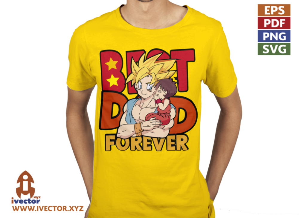 EL-MEJOR-PAPA-GOKU-VECTOR-EDITABLE-EPS-PDF-01-01-P4 BEST DAD FOREVER GOKU VECTOR EDITABLE EPS PDF