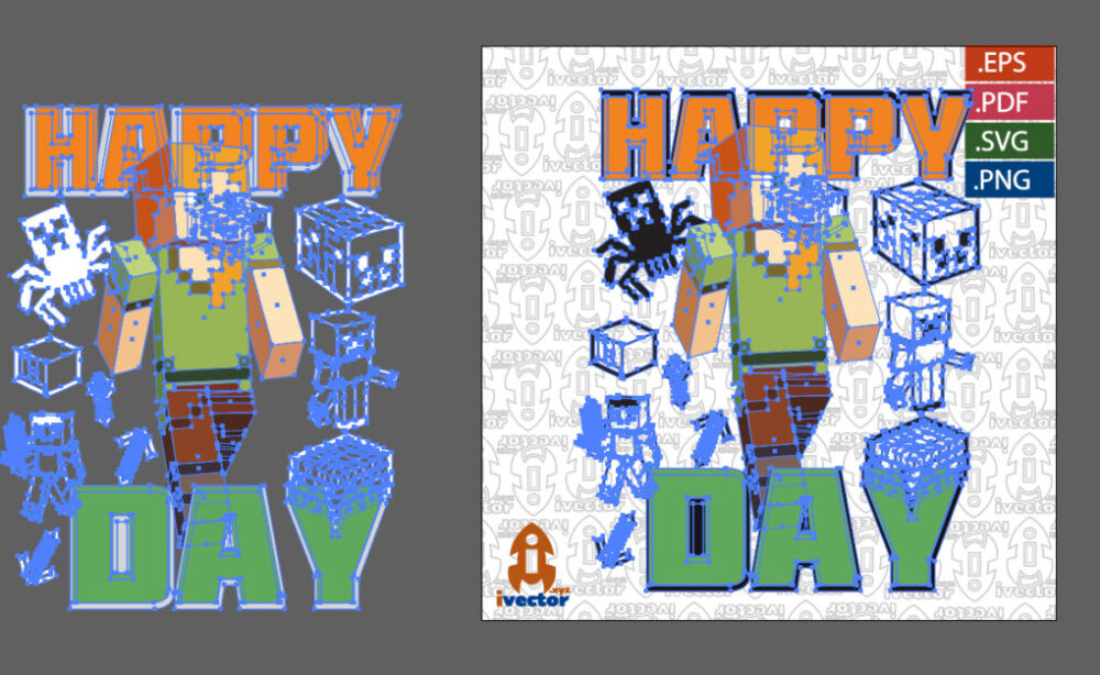HAPPY-DAY-MINECRAFT-PERSONAJE-VECTOR-EDITABLE_2 HAPPY DAY MINECRAFT PERSONAJE VECTOR EDITABLE