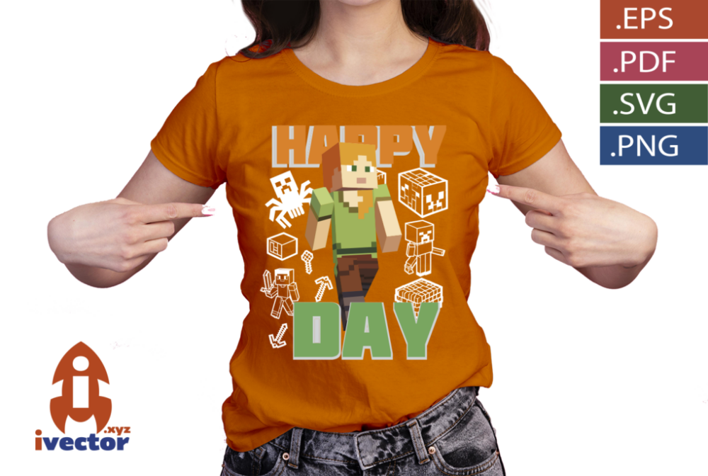 HAPPY-DAY-MINECRAFT-PERSONAJE-VECTOR-EDITABLE_P1 HAPPY DAY MINECRAFT PERSONAJE VECTOR EDITABLE