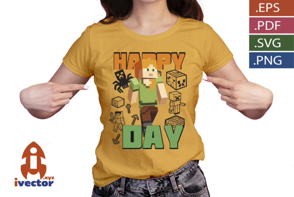 HAPPY-DAY-MINECRAFT-PERSONAJE-VECTOR-EDITABLE_P7 HAPPY DAY MINECRAFT PERSONAJE VECTOR EDITABLE
