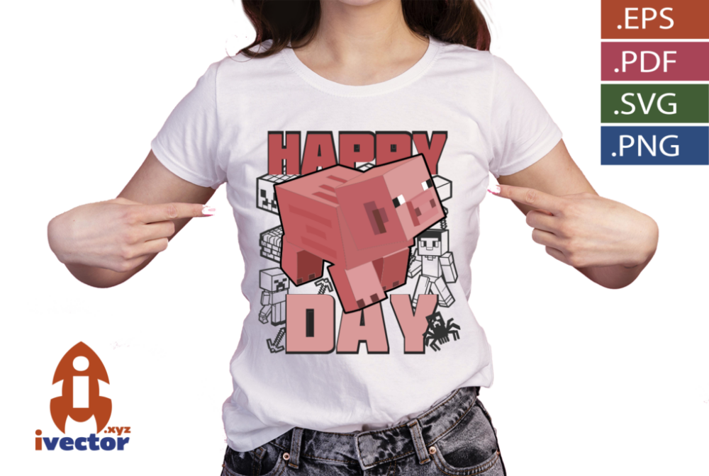 HAPPY-DAY-MINECRAFT-VECTOR-EDITABLE-P1 HAPPY DAY MINECRAFT VECTOR EDITABLE