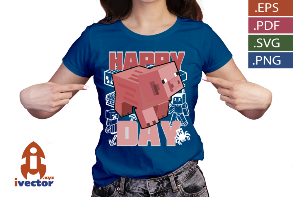 HAPPY-DAY-MINECRAFT-VECTOR-EDITABLE-P3 HAPPY DAY MINECRAFT VECTOR EDITABLE