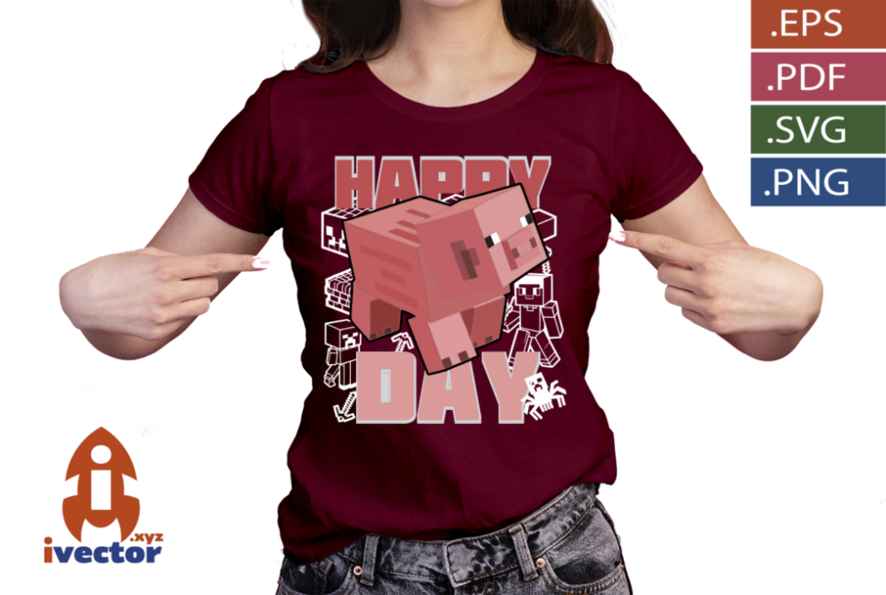 HAPPY-DAY-MINECRAFT-VECTOR-EDITABLE-P5 HAPPY DAY MINECRAFT VECTOR EDITABLE