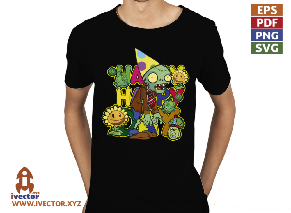 HAPPY-DAY-PLANTAS-VS-ZOMBIES-VECTOR-EDITABLE-01-P3 HAPPY DAY PLANTAS VS ZOMBIES VECTOR EDITABLE