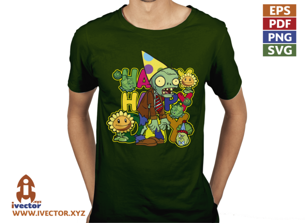 HAPPY-DAY-PLANTAS-VS-ZOMBIES-VECTOR-EDITABLE-01-P5 HAPPY DAY PLANTAS VS ZOMBIES VECTOR EDITABLE