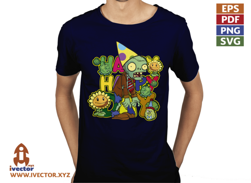 HAPPY-DAY-PLANTAS-VS-ZOMBIES-VECTOR-EDITABLE-01-P6 HAPPY DAY PLANTAS VS ZOMBIES VECTOR EDITABLE