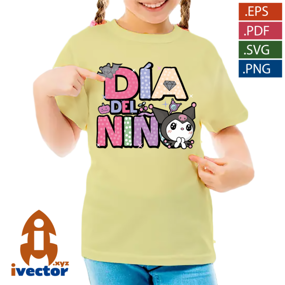 KUROMI-DIA-DEL-NINO-VECTOR-EDITABLE-01-p2 KUROMI DIA DEL NIÑO VECTOR EDITABLE