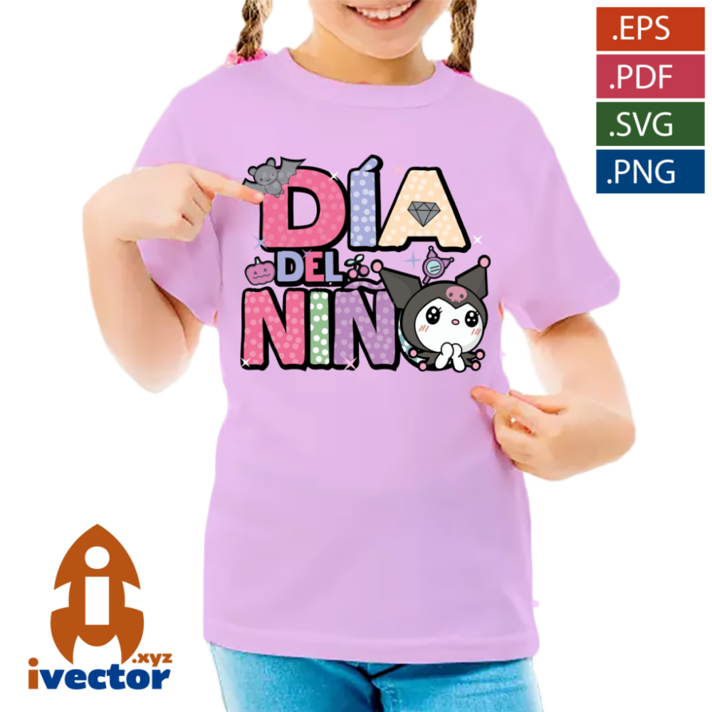 KUROMI-DIA-DEL-NINO-VECTOR-EDITABLE-01-p3 KUROMI DIA DEL NIÑO VECTOR EDITABLE