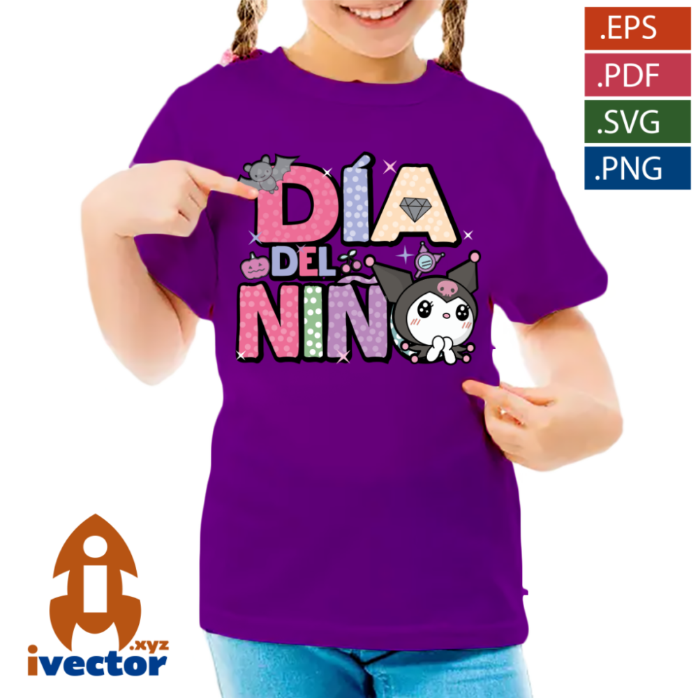 KUROMI-DIA-DEL-NINO-VECTOR-EDITABLE-01-p4 KUROMI DIA DEL NIÑO VECTOR EDITABLE