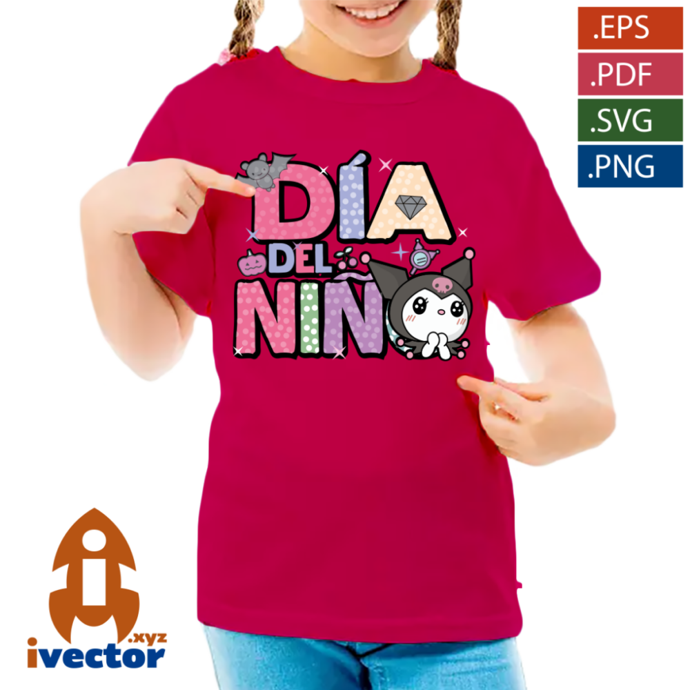 KUROMI-DIA-DEL-NINO-VECTOR-EDITABLE-01-p5 KUROMI DIA DEL NIÑO VECTOR EDITABLE