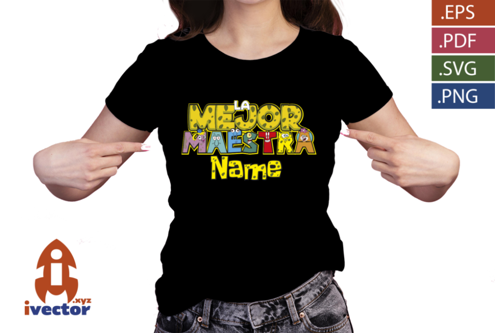 LA-MEJOR-MAESTRA-PERSONAJES-BOB-ESPONJA-EDITABLE-EPS-PDF-PLAYERA2 LA MEJOR MAESTRA PERSONAJES BOB ESPONJA VECTOR