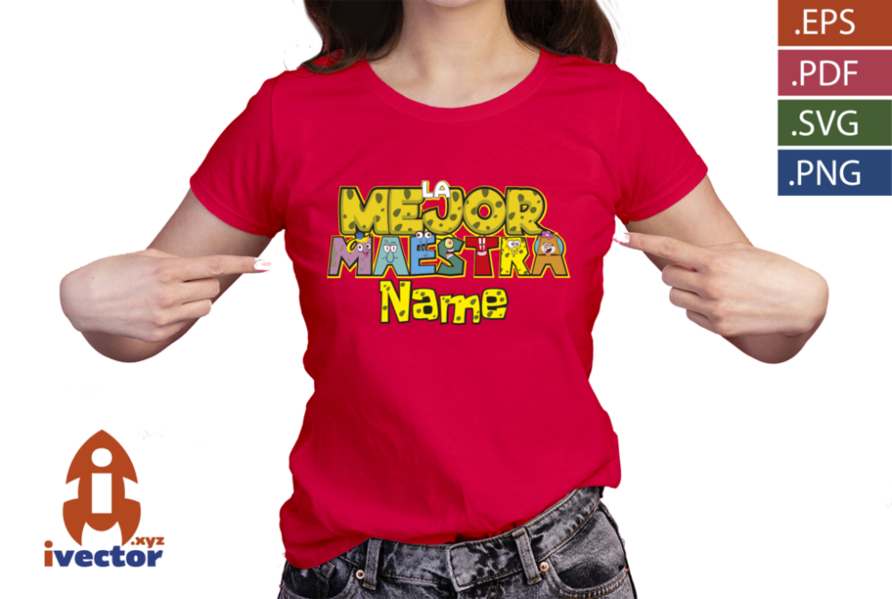 LA-MEJOR-MAESTRA-PERSONAJES-BOB-ESPONJA-EDITABLE-EPS-PDF-PLAYERA3 LA MEJOR MAESTRA PERSONAJES BOB ESPONJA VECTOR