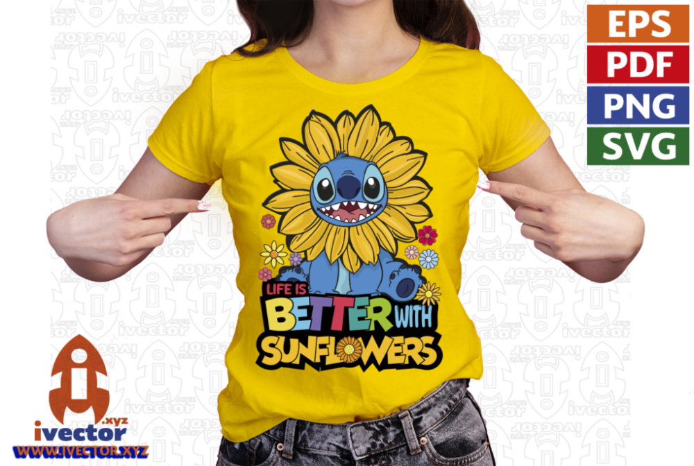 LIFE-IS-BETTER-WITH-SUNFLOWERS-VECTOR-EDITABLE-01p1 LIFE IS BETTER WITH SUNFLOWERS VECTOR EDITABLE