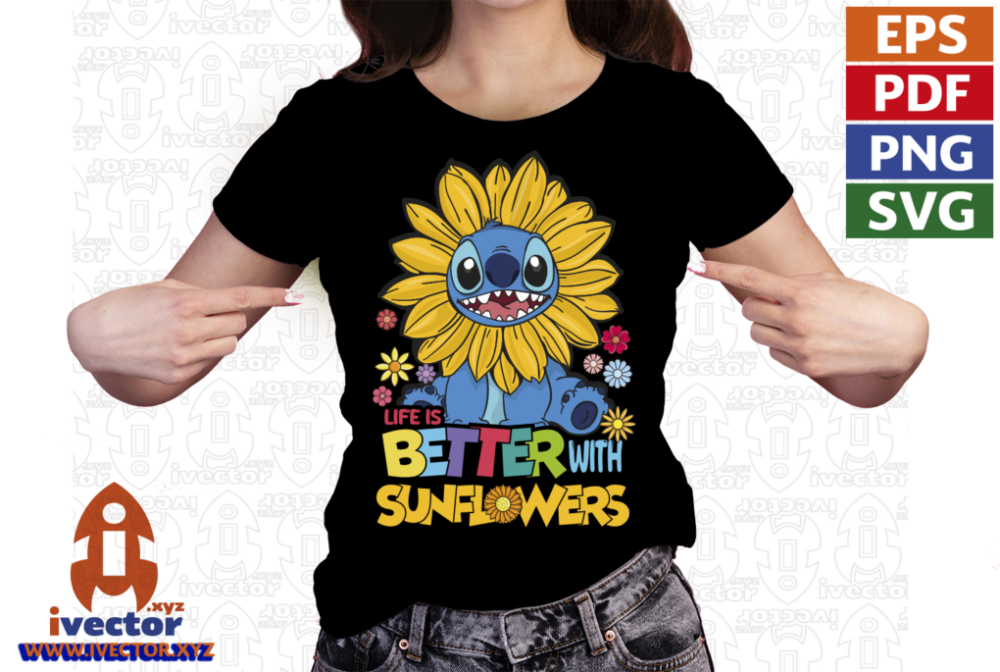 LIFE-IS-BETTER-WITH-SUNFLOWERS-VECTOR-EDITABLE-01p2 LIFE IS BETTER WITH SUNFLOWERS VECTOR EDITABLE